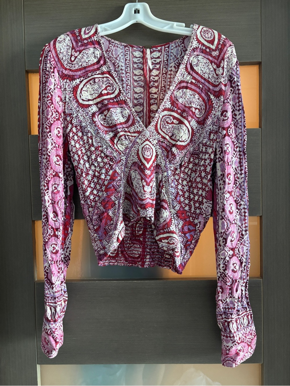 Free People Wild & Free Red Paisley Blouse - Large